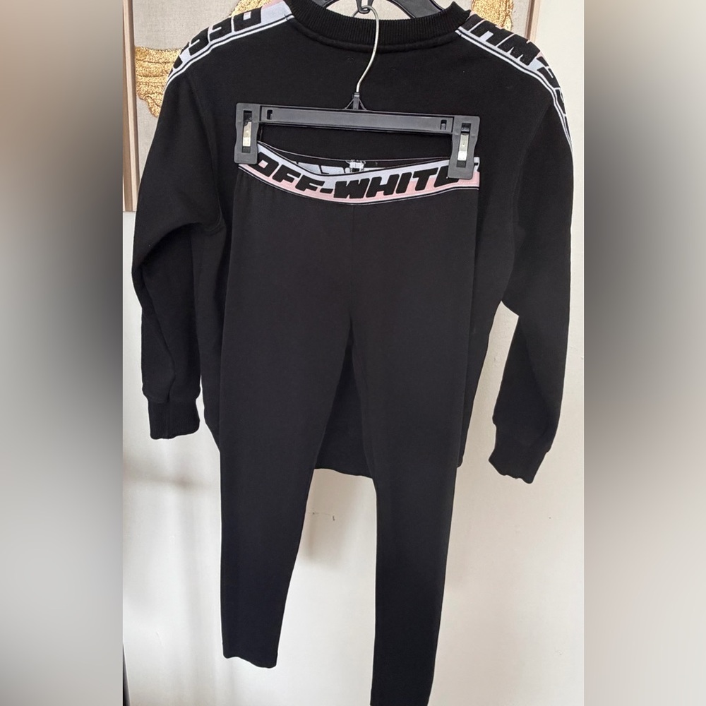 Off-White Girls Black Crewneck and Legging Set